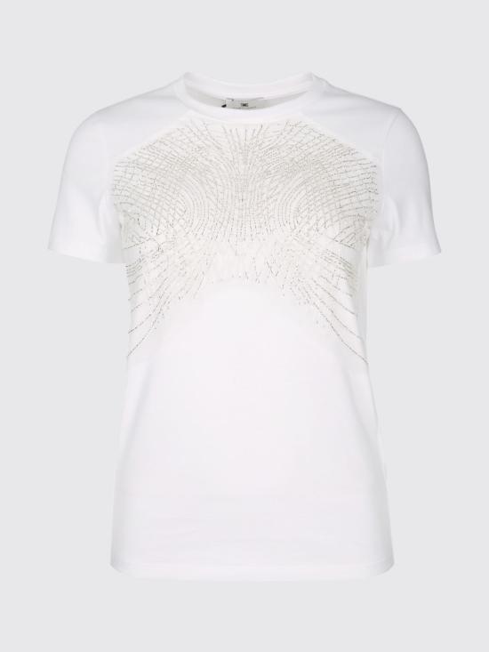 26SS 엘리자베타프랜치 반팔 티셔츠 MA01861E2 270 White - ELISABETTA FRANCHI