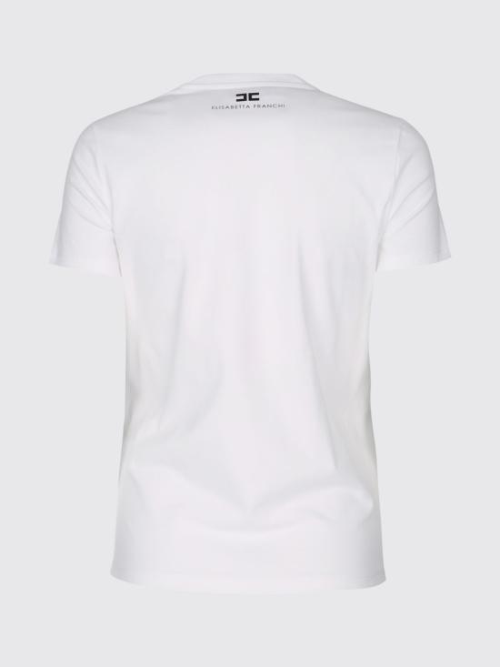 26SS 엘리자베타프랜치 반팔 티셔츠 MA01861E2 270 White - ELISABETTA FRANCHI