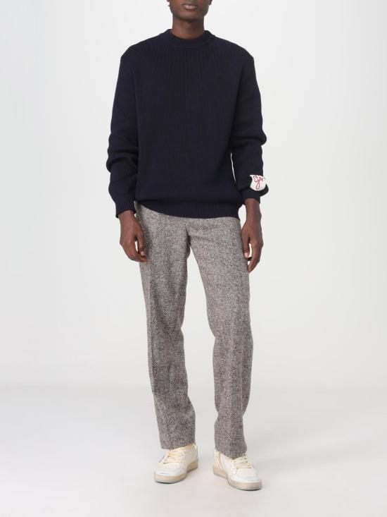 26SS 골든구스 로고 코튼 라운드넥 스웨터 GMP00841P00066250486 Blue - GOLDEN GOOSE