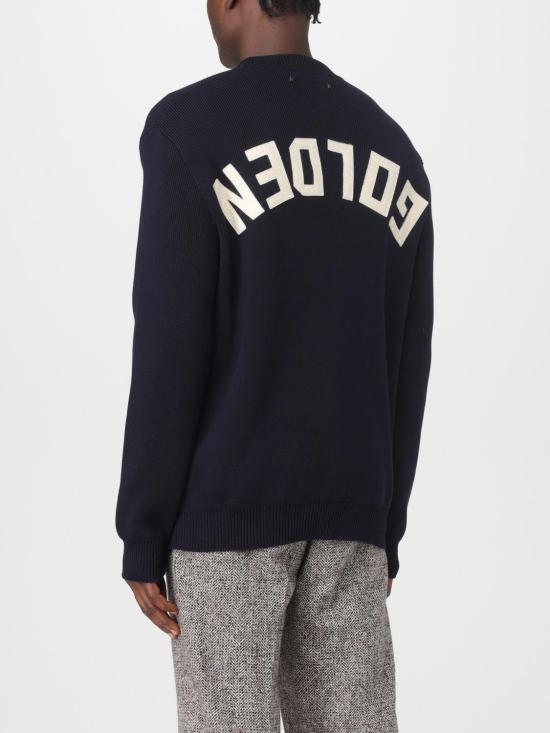26SS 골든구스 로고 코튼 라운드넥 스웨터 GMP00841P00066250486 Blue - GOLDEN GOOSE