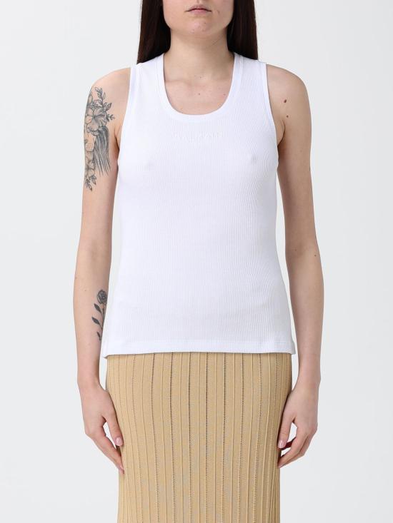 26SS 발망 민소매 티셔츠 GF0EB075BD10 GDI White