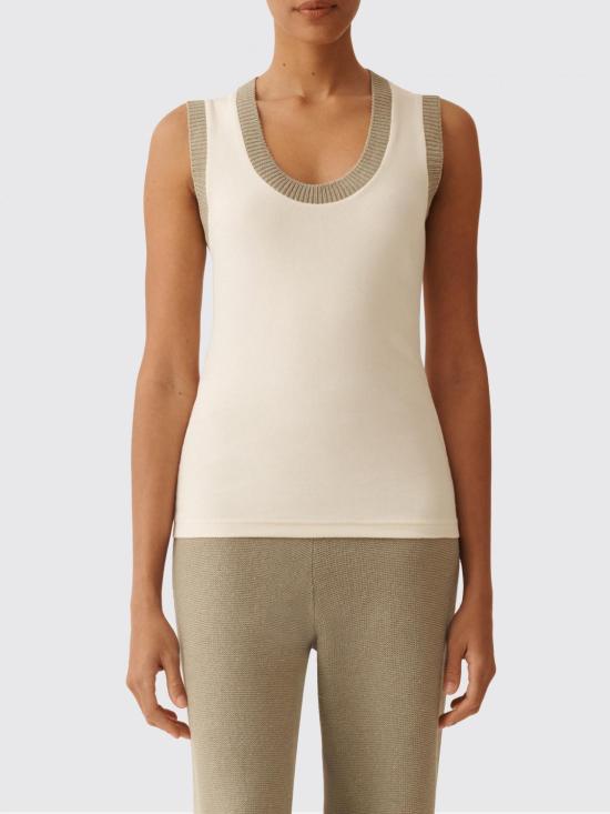 26SS 파비아나 필리피 민소매 티셔츠 JED276F582M224 VR3 Beige