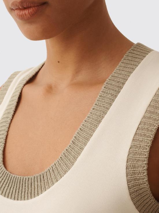 26SS 파비아나 필리피 민소매 티셔츠 JED276F582M224 VR3 Beige - FABIANA FILIPPI