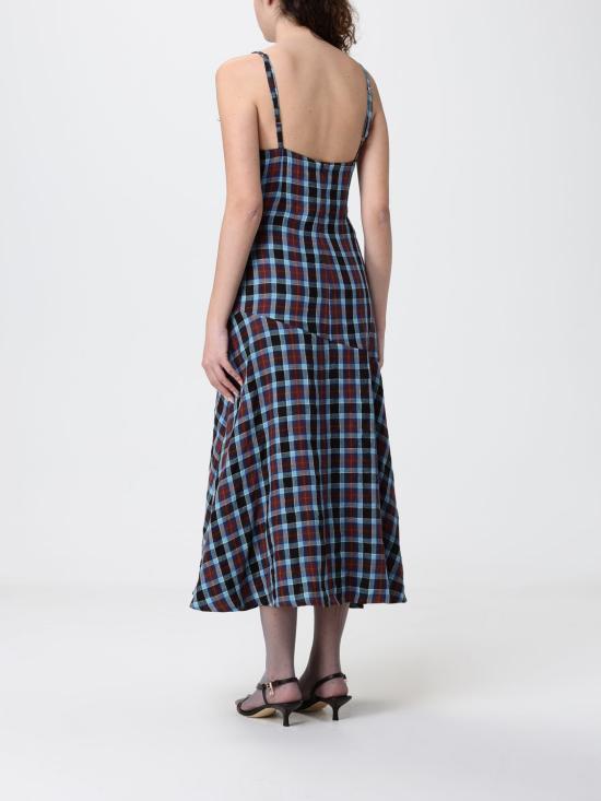 26SS 나마체코 롱 원피스 NS26624WN30009104 NIGHT BLUE MAGENTA CHEK Blue - NAMACHEKO