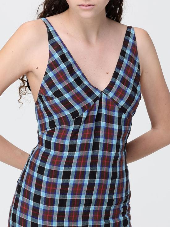 26SS 나마체코 롱 원피스 NS26624WN30009104 NIGHT BLUE MAGENTA CHEK Blue - NAMACHEKO