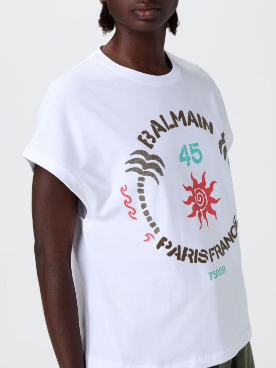 26SS 발망 반팔 티셔츠 GF0EG064BD56 GSR White - BALMAIN