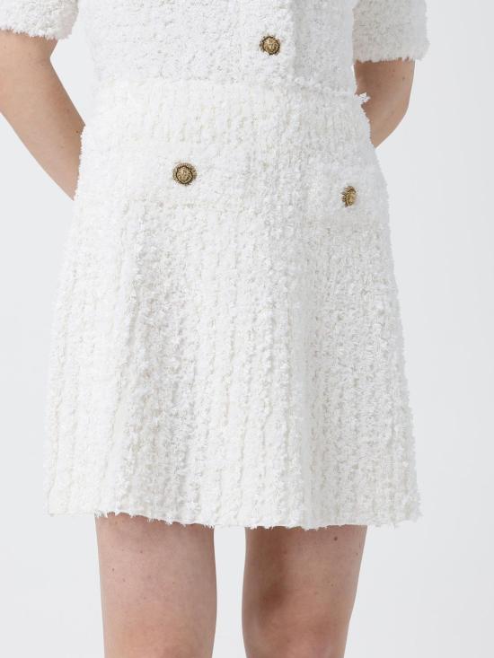 26SS 발망 미디 스커트 GF0LBB49KJ89 0KA White - BALMAIN