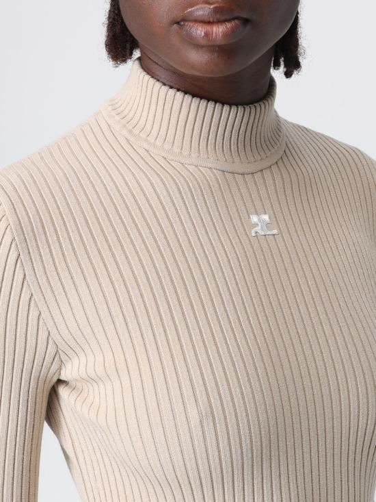 26SS 쿠레쥬 리에디션 니트 탑 숏슬리브 PERMPU026FI0001 1054 Hazel - COURREGES