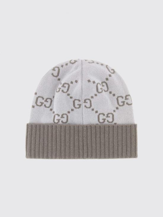 26SS 구찌 GG 캐시미어 자카드 비니 8113923GAC0 1763 Grey - GUCCI