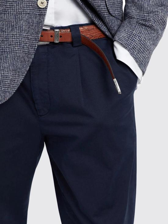 26SS 브루넬로 쿠치넬리 스트레이트 팬츠 M289LE1450 C2517 Blue - BRUNELLO CUCINELLI