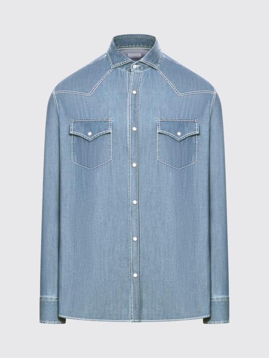 26SS 브루넬로 쿠치넬리 데님 셔츠 MR6834008 CBT30 Blue - BRUNELLO CUCINELLI