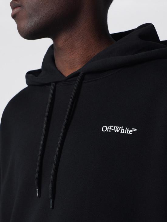 26SS 오프화이트 후드 티셔츠 OMBB085S26FLE001 0001 Black - OFF WHITE