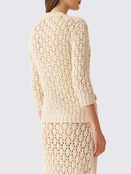 26SS 파비아나 필리피 시퀸 코튼 테이프 가디건 MAD276F559M102 VR1 White - FABIANA FILIPPI