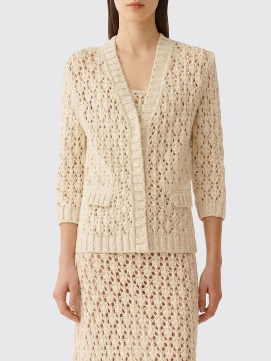 26SS 파비아나 필리피 시퀸 코튼 테이프 가디건 MAD276F559M102 VR1 White