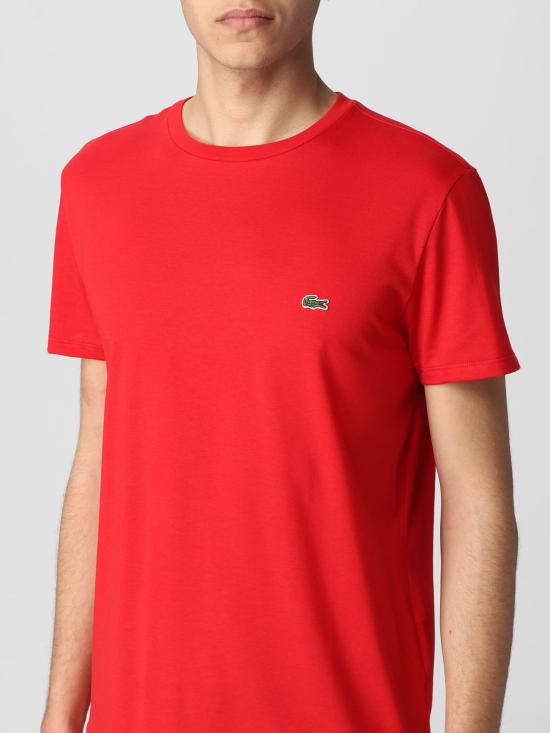 25FW 라코스테 피마 코튼 저지 크루넥 티셔츠 TH6709 240 Red - LACOSTE