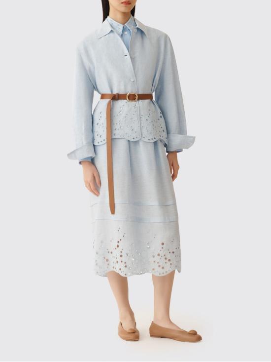 26SS 파비아나 필리피 미디 스커트 GND276F848M178 5156 Gnawed Blue - FABIANA FILIPPI