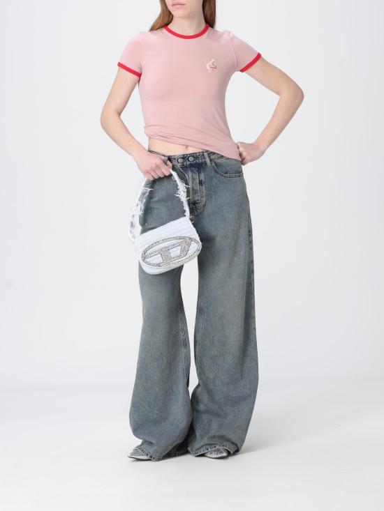 26SS 디젤 T-UNCUTIES 피그 프린트 슬림 티셔츠 A219190QHHA 33L Pink - DIESEL