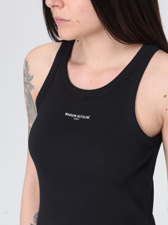 26SS 메종키츠네 민소매 티셔츠 QW00600KA0033 P199 Black - MAISON KITSUNE