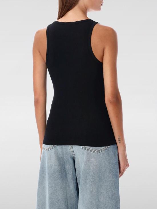 26SS 가니 코튼 립 탱크 탑 T38983675 099 Black - GANNI