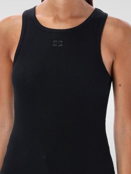 26SS 가니 코튼 립 탱크 탑 T38983675 099 Black - GANNI