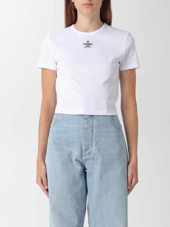 26SS 펜디 코튼 티셔츠 FS8110ANQM F0ZNM White