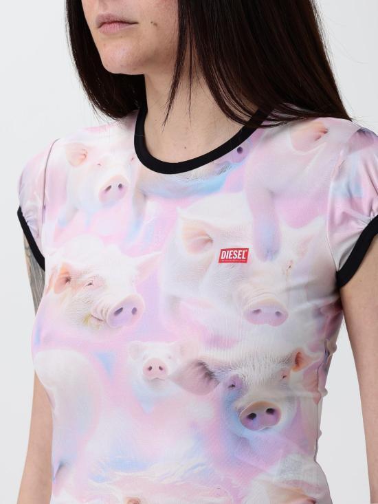 26SS 디젤 반팔 티셔츠 A210220IHBS 64NA White - DIESEL