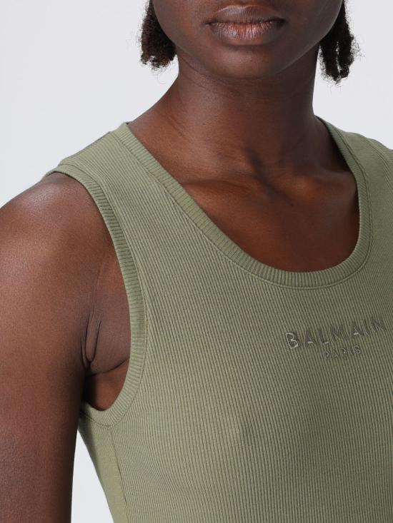 26SS 발망 민소매 티셔츠 GF0EB075BD10 UIY Green - BALMAIN