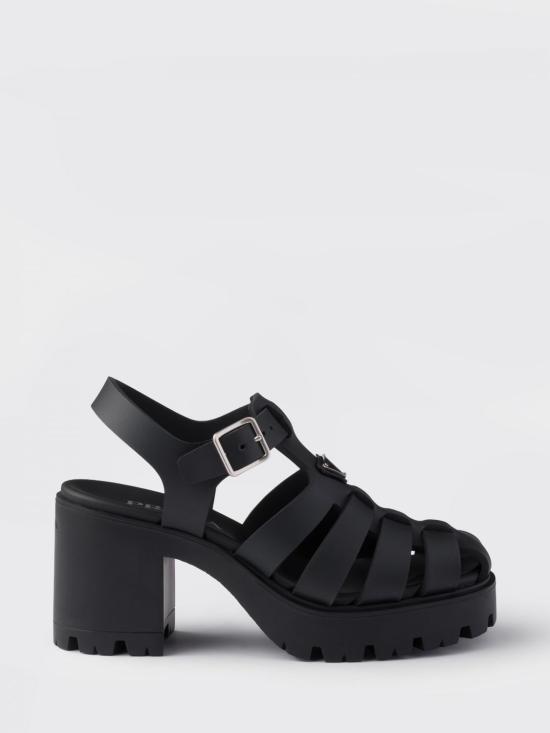 26SS 프라다 러버 플랫폼 샌들 1X267OF0903LKK F0002 Black