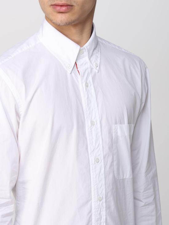 26SS 톰브라운 그로그랭 플래킷 솔리드 포플린 셔츠 MWL010E03113 100 White - THOM BROWNE