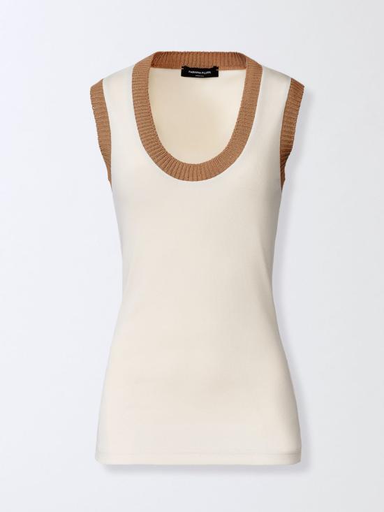 26SS 파비아나 필리피 민소매 티셔츠 JED276F582M224 VR2 Butter - FABIANA FILIPPI