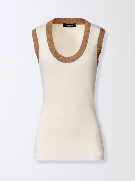 26SS 파비아나 필리피 민소매 티셔츠 JED276F582M224 VR2 Butter - FABIANA FILIPPI