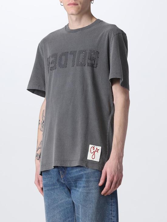 26SS 골든구스 골든 로고 프린트 반팔 티셔츠 GMP01220P00067160318 Grey - GOLDEN GOOSE