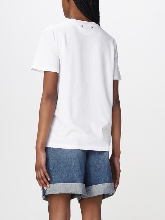 26SS 골든구스 카보숑 크리스탈 티셔츠 GWP01220P00067310363 White - GOLDEN GOOSE