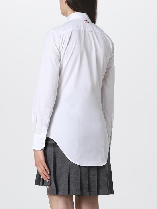 26SS 톰브라운 클래식 코튼 포플린 RWB 트리밍 셔츠 FLL005E03113 100 White - THOM BROWNE