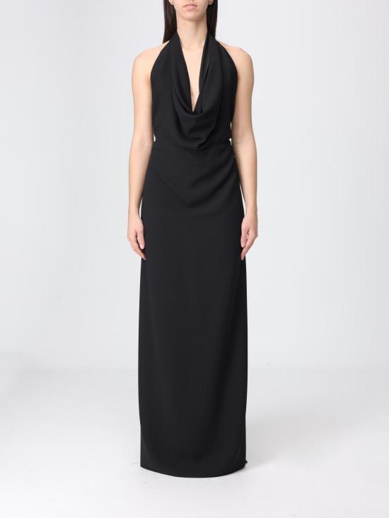 26SS H 꾸뛰르 롱 원피스 HV38454649 NERO Black