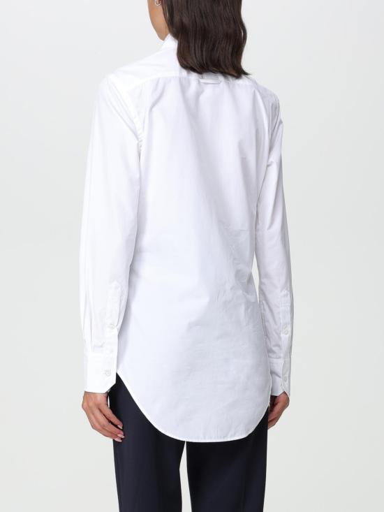26SS 톰브라운 클래식 코튼 포플린 RWB 트리밍 셔츠 FLL005E03113 100 White - THOM BROWNE