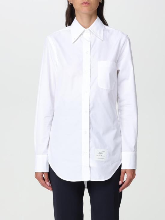 26SS 톰브라운 클래식 코튼 포플린 RWB 트리밍 셔츠 FLL005E03113 100 White