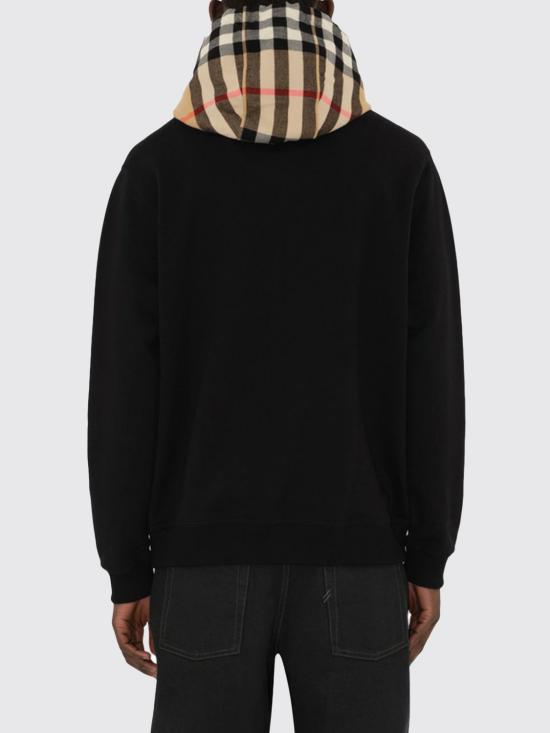 26SS 버버리 체크 후드 코튼 후드 8058117 Black - BURBERRY