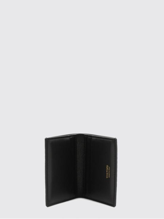 26SS 톰포드 크로커다일 엠보스드 레더 폴디드 카드 홀더 Y0417LCL439S NAA Black - TOMFORD