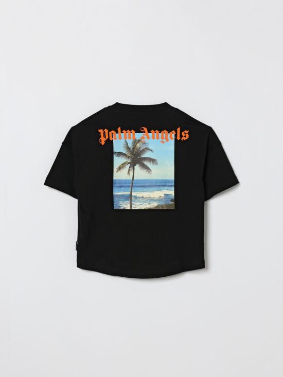 26SS [키즈] 팜앤젤스 티셔츠 PBAA002S26JER002 110 Black - PALM ANGELS