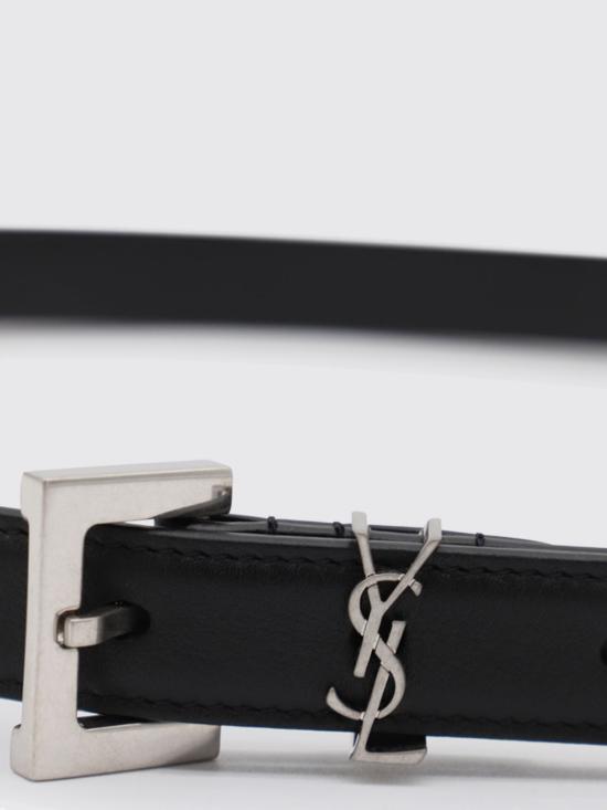26SS 생로랑 카산드라 씬 스퀘어 버클 벨트 554465BOO0W 1000 Black - SAINT LAURENT