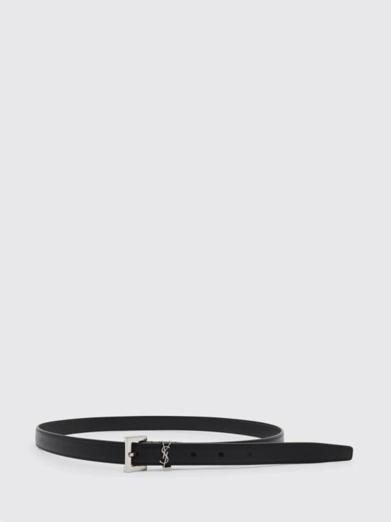 26SS 생로랑 카산드라 씬 스퀘어 버클 벨트 554465BOO0W 1000 Black