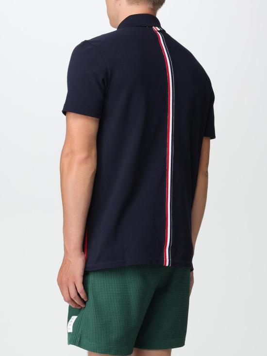 26SS 톰브라운 클래식 피케 스트라이프 릴렉스드 폴로 티셔츠 MJP042A00050 415 Blue - THOM BROWNE