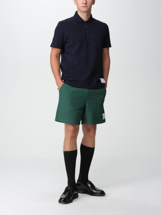 26SS 톰브라운 클래식 피케 스트라이프 릴렉스드 폴로 티셔츠 MJP042A00050 415 Blue - THOM BROWNE