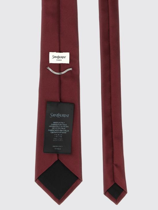 26SS 생로랑 넥타이 8583553Y011 6100 Burgundy - SAINT LAURENT