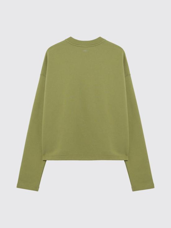 26SS 아미 스몰 하트 로고 코튼 플리스 스웨트셔츠 FSW766730 A035 Green - AMI