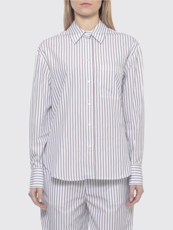 26SS 루루 드 세종 셔츠 MAUD DARK RED LIGHT BLUE White