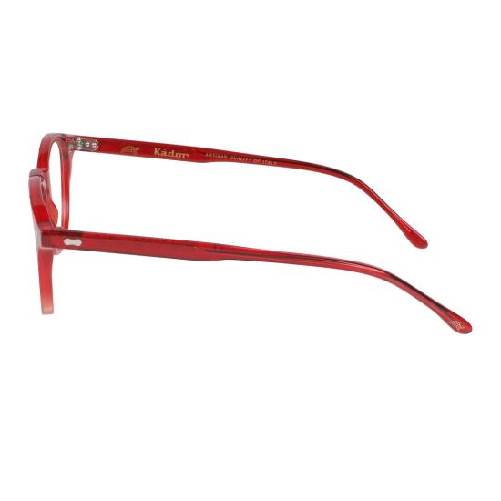  카돌 안경 페퍼 반투명 레드 아세테이트 소재의 원형  (메탈릭 액센트 포함) - KADOR