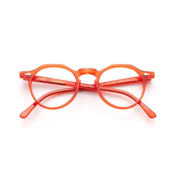  카돌 안경 저스틴 반투명 오렌지색 원형  (유광 마감)