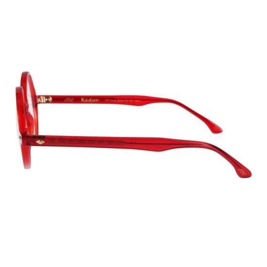  카돌 안경 론도 볼드 라운드 프레임 레드 안경 (골드 액센트 포함) - KADOR